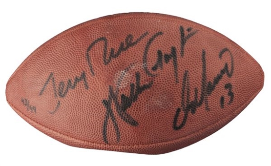 Walter Payton, Jerry Rice, and Dan Marino Signed NFL Football (Steiner)